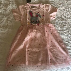 New with tags! Easter bunny, spring, pink sparkle girls dress 7T